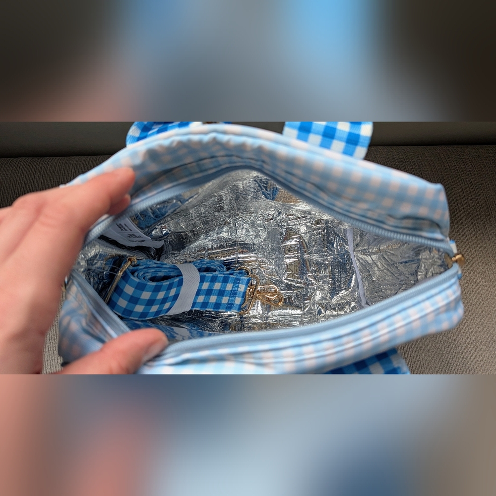 Blue Checkered Women's Bag - Picture 4 of 4